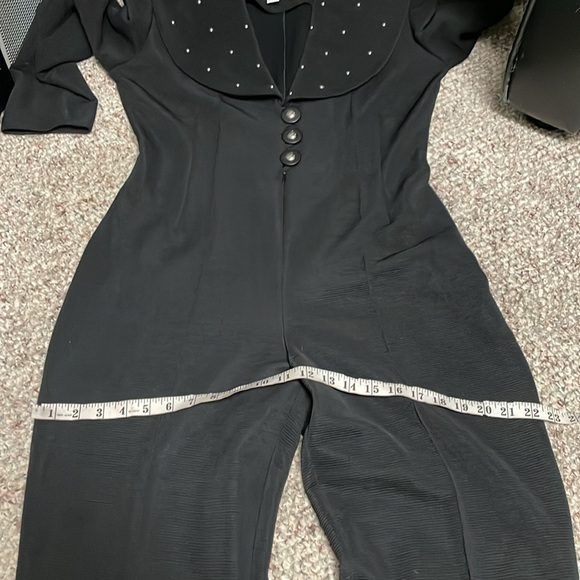 Vintage 80s/90s Joseph ribkoff stirrup pant jumpsuit with studded collar - Picture 8 of 11